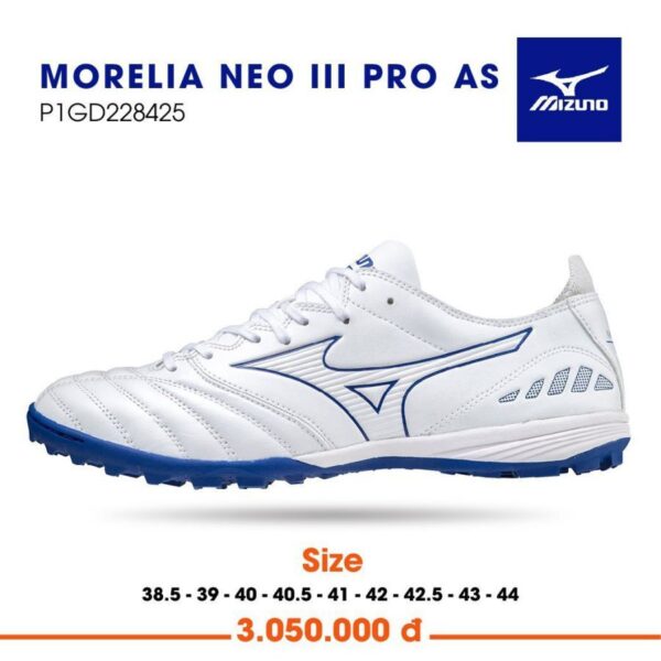 Mizuno Morelia Neo III Pro TF - Trắng/Xanh - P1GD228425