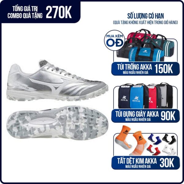 Giày đá bóng Mizuno Monarcida Neo Sala Pro TF - Bạc/Trắng - Q1GB212103