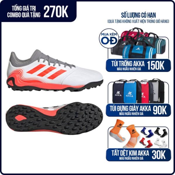 Giày đá bóng Adidas Copa Sense.3 TF - Trắng/đỏ - FY6186
