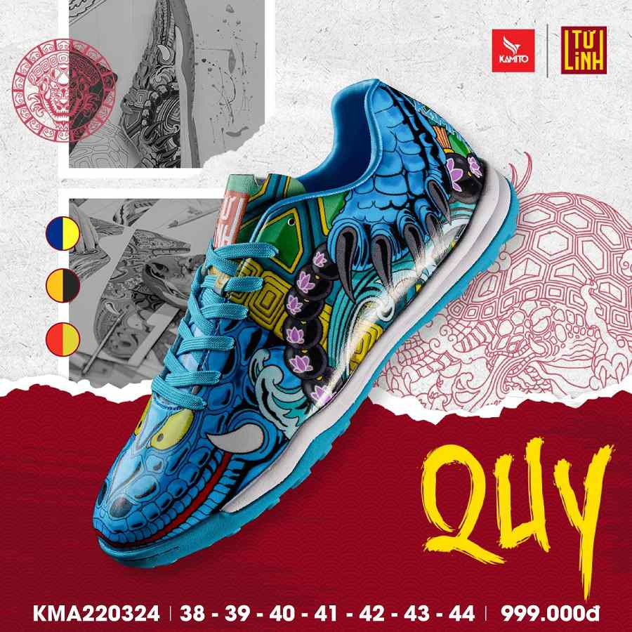 giay_da_bong_san_co_nhan_tao_tu_kamito_tu_linh_mau_xanh_quy_rua Giày đá bóng Kamito Tứ Linh - Quy