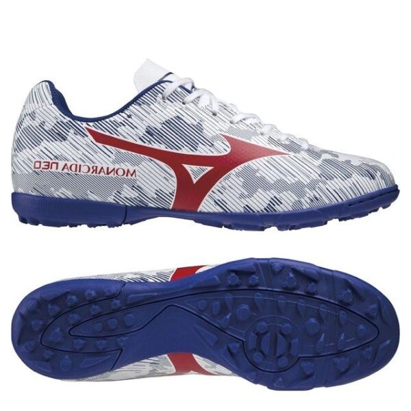Giày đá bóng Mizuno Monarcida Neo Sala Club TF Trắng/Xanh/Đỏ