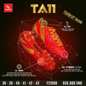 Giày đá bóng Kamito TA11 FG Đỏ F21009